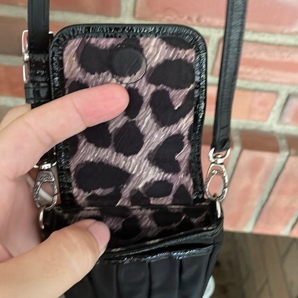 Brighton vintage nylon bag button front sterling silver details - Picture 6 of 10